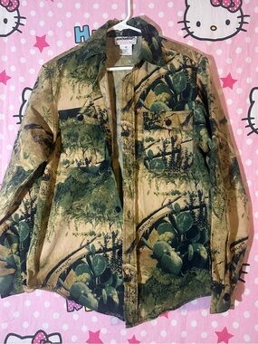 Vintage Blackbrush Pearflat Camouflage Hunting Button Down
